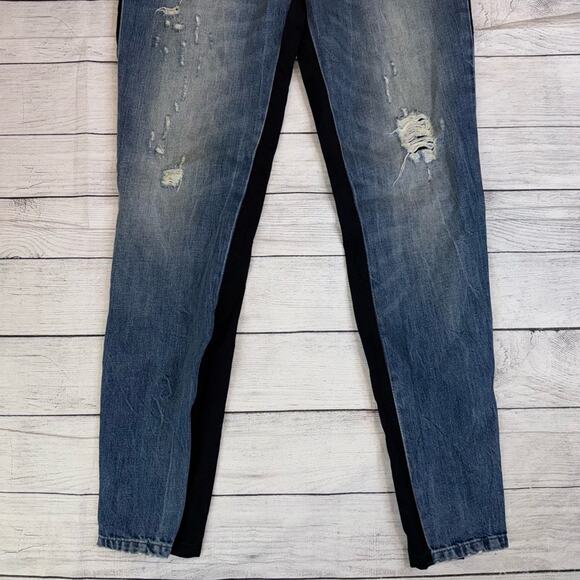 IRO Women's Denim Rayley Jeans Distressed Front / Black Stretch Back Size 27 - Picture 5 of 10